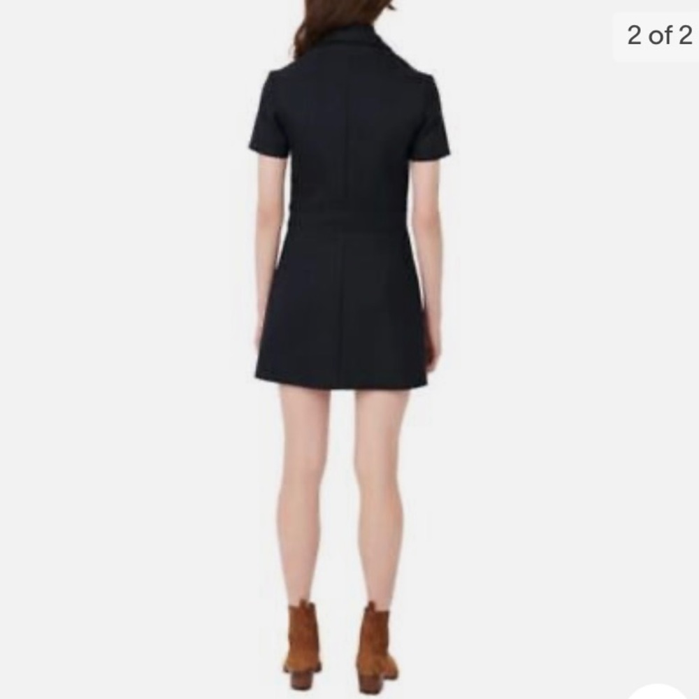 Maje pleated navy mini dress size 36 US small - Picture 2 of 4